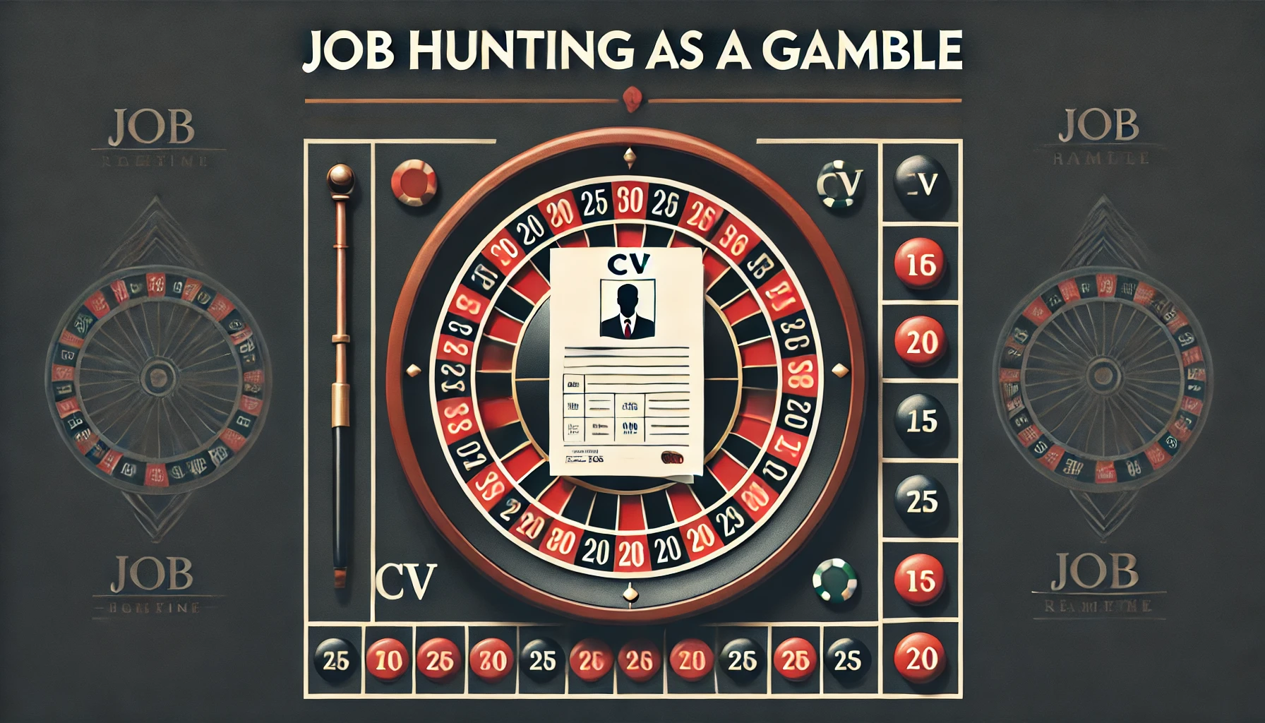 DALL·E 2025-03-09 17.31.25 - A minimalistic and professional banner illustrating the theme of job hunting as a gamble. The design should feature a clean and modern composition wit